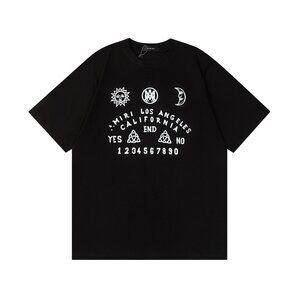 AMIRI Black Tee with White Occult Graphic